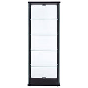 Delphinium 4-Shelf Clear Glass Curio Display Cabinet Black - 950170