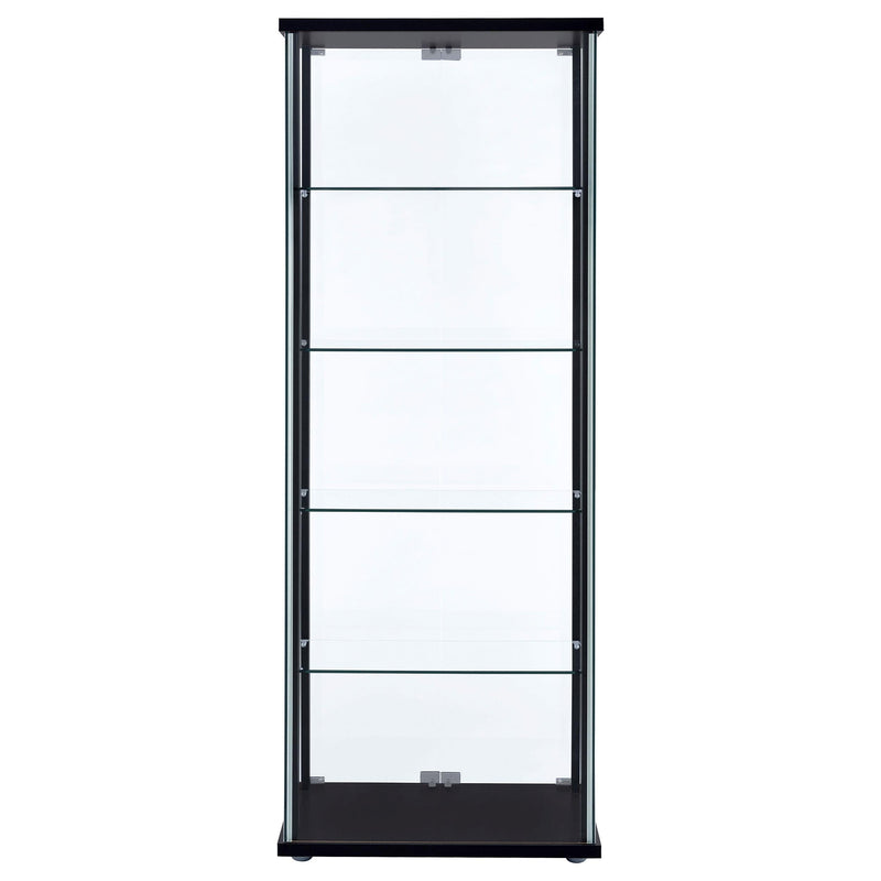 Delphinium 4-Shelf Clear Glass Curio Display Cabinet Black - 950170