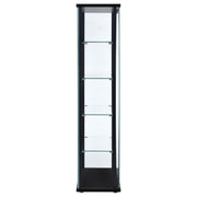 Delphinium 4-Shelf Clear Glass Curio Display Cabinet Black - 950170