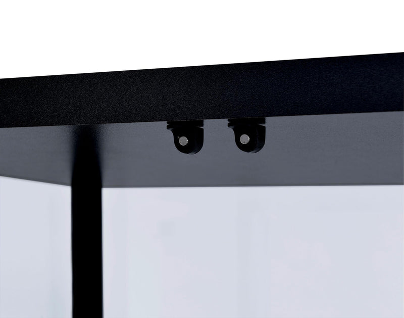 Delphinium 4-Shelf Clear Glass Curio Display Cabinet Black - 950170