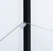 Delphinium 4-Shelf Clear Glass Curio Display Cabinet Black - 950170