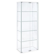 Delphinium 4-Shelf Clear Glass Curio Display Cabinet White - 950170WHT