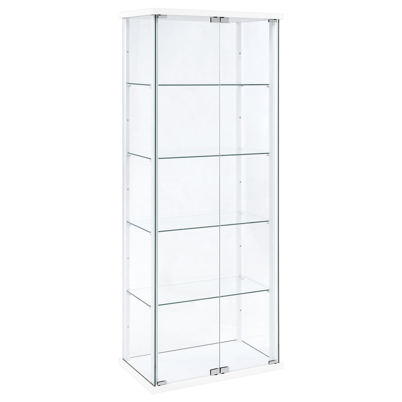 Delphinium 4-Shelf Clear Glass Curio Display Cabinet White - 950170WHT