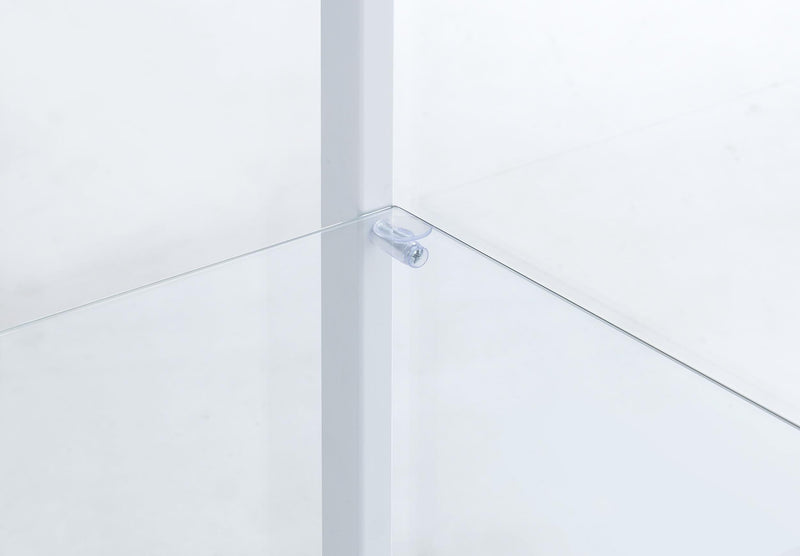 Delphinium 4-Shelf Clear Glass Curio Display Cabinet White - 950170WHT