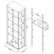 Delphinium 4-Shelf Clear Glass Curio Display Cabinet White - 950170WHT