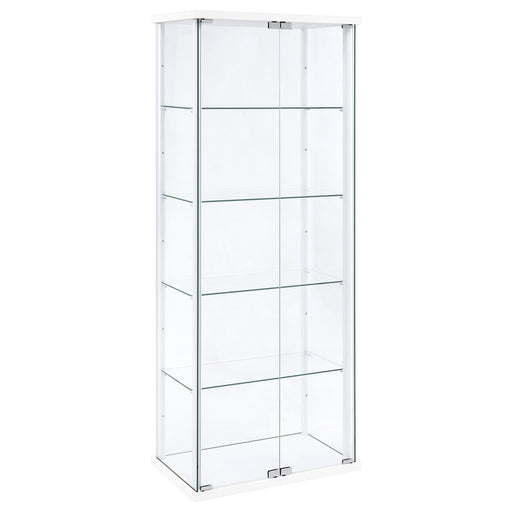 Delphinium 4-Shelf Clear Glass Curio Display Cabinet White - 950170WHT