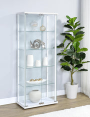 Delphinium 4-Shelf Clear Glass Curio Display Cabinet White - 950170WHT