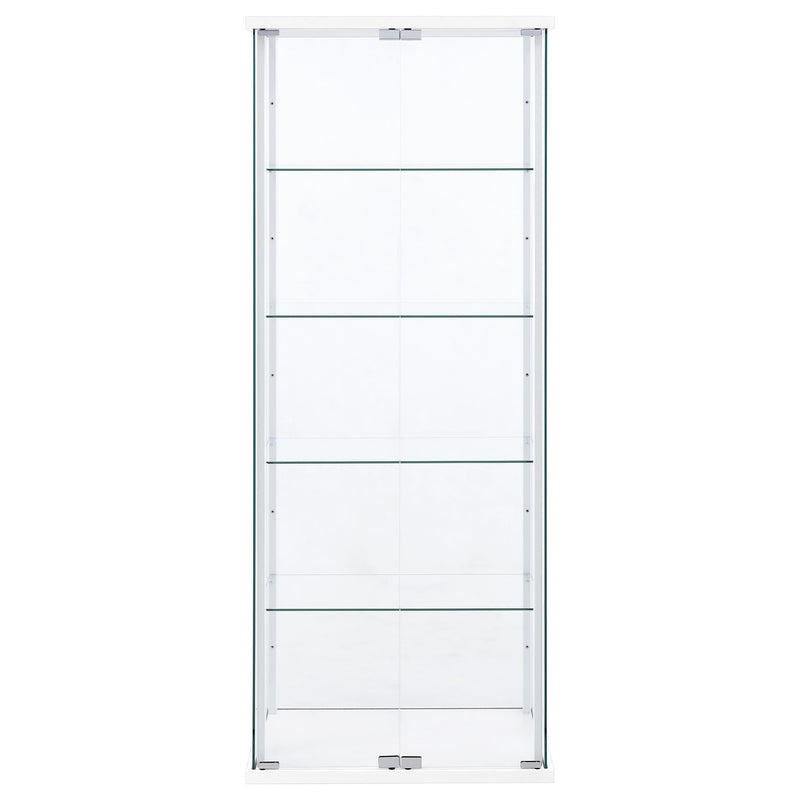 Delphinium 4-Shelf Clear Glass Curio Display Cabinet White - 950170WHT
