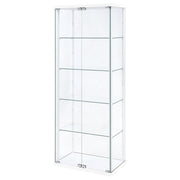 Delphinium 4-Shelf Clear Glass Curio Display Cabinet White - 950170WHT