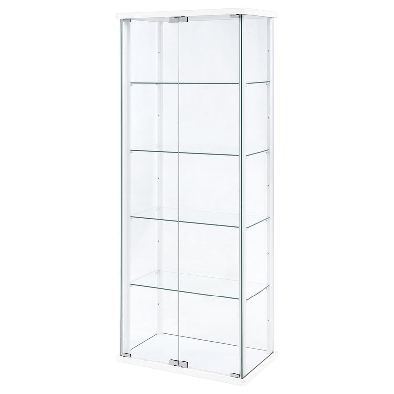 Delphinium 4-Shelf Clear Glass Curio Display Cabinet White - 950170WHT