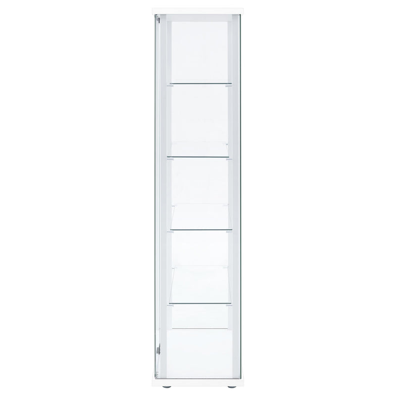Delphinium 4-Shelf Clear Glass Curio Display Cabinet White - 950170WHT