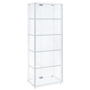 Delphinium 4-Shelf Clear Glass Curio Display Cabinet White - 950170WHT