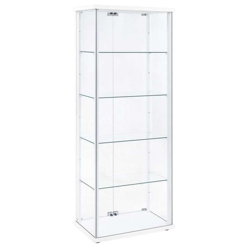 Delphinium 4-Shelf Clear Glass Curio Display Cabinet White - 950170WHT