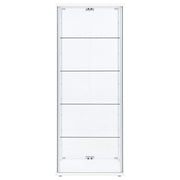 Delphinium 4-Shelf Clear Glass Curio Display Cabinet White - 950170WHT