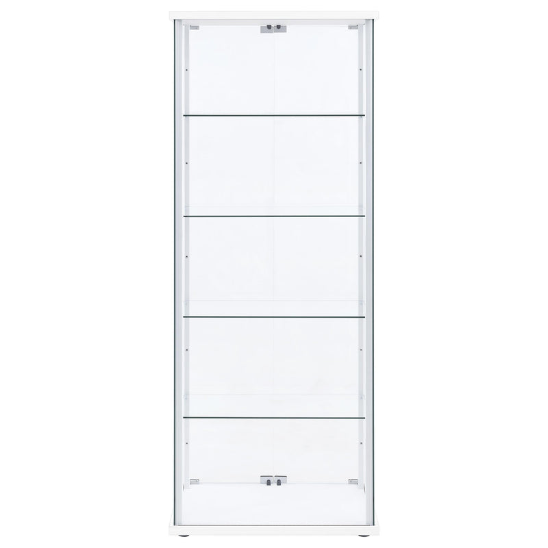 Delphinium 4-Shelf Clear Glass Curio Display Cabinet White - 950170WHT