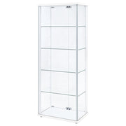 Delphinium 4-Shelf Clear Glass Curio Display Cabinet White - 950170WHT
