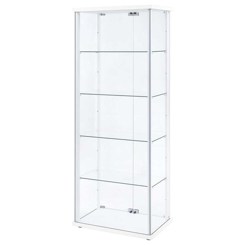 Delphinium 4-Shelf Clear Glass Curio Display Cabinet White - 950170WHT