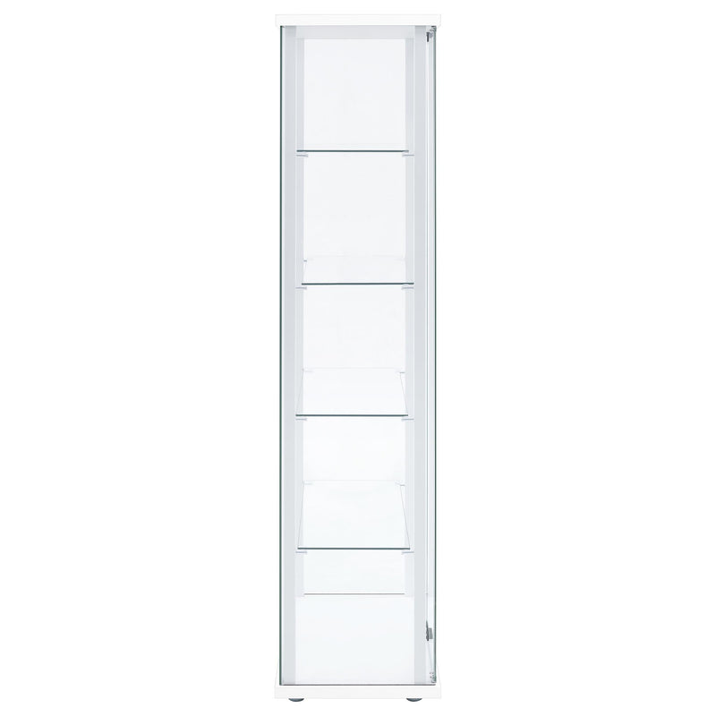 Delphinium 4-Shelf Clear Glass Curio Display Cabinet White - 950170WHT