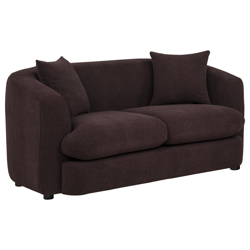 Delroy 2-Piece Stationary Sofa Set Aubergine Polyester Upholstery - 511261-S2