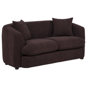 Delroy 2-Seat Stationary Loveseat Aubergine Polyester Upholstery - 511262