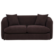 Delroy 2-Seat Stationary Loveseat Aubergine Polyester Upholstery - 511262