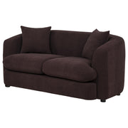 Delroy 2-Seat Stationary Loveseat Aubergine Polyester Upholstery - 511262