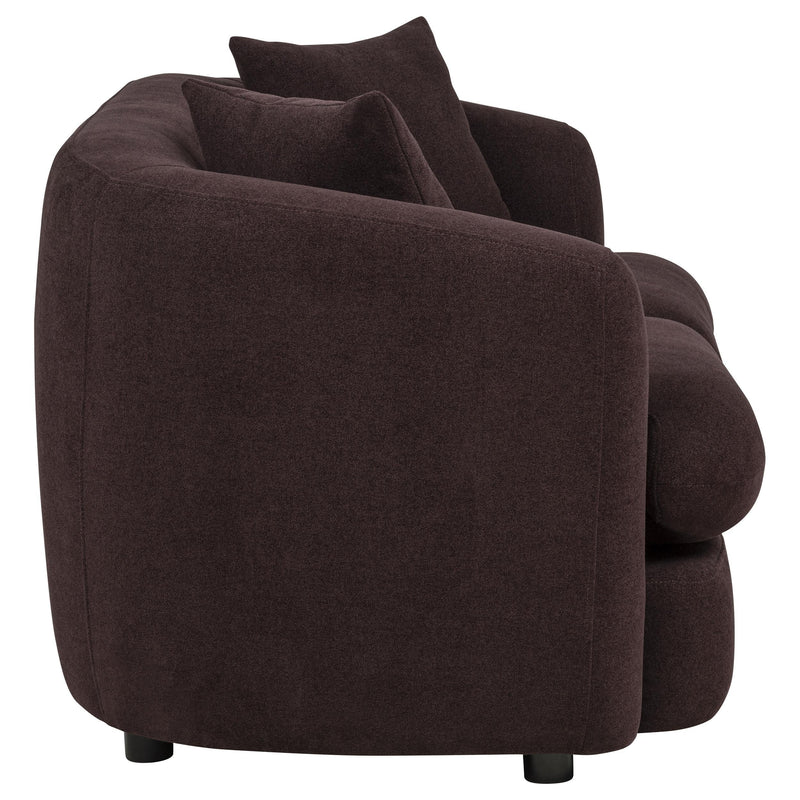 Delroy 2-Seat Stationary Loveseat Aubergine Polyester Upholstery - 511262