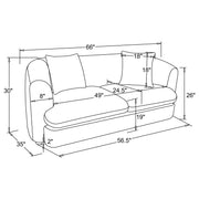 Delroy 3-Piece Stationary Sofa Set Aubergine Polyester Upholstery - 511261-S3