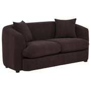 Delroy 3-Piece Stationary Sofa Set Aubergine Polyester Upholstery - 511261-S3