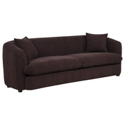 Delroy 3-Seat Stationary Sofa Aubergine Polyester Upholstery - 511261