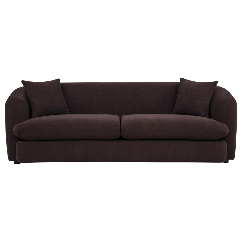 Delroy 3-Seat Stationary Sofa Aubergine Polyester Upholstery - 511261