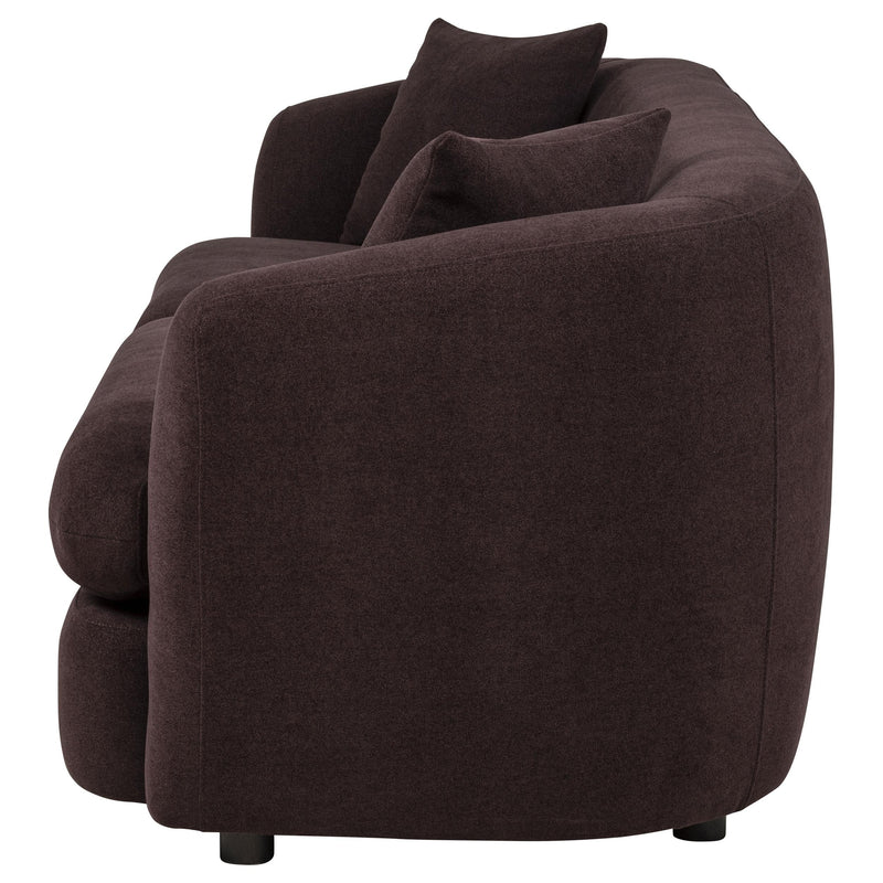 Delroy 3-Seat Stationary Sofa Aubergine Polyester Upholstery - 511261