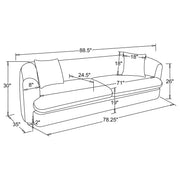 Delroy 3-Seat Stationary Sofa Aubergine Polyester Upholstery - 511261