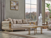 Delux 3-pieces (Sofa & Loveseat & Chair) Livingroom Set Cream in Cream - 101-DEL-DEL01-321