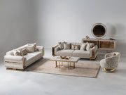 Delux Convertible Loveseat Cream in Cream - 101-DEL-DEL01-3