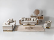Delux Convertible Loveseat Cream in Cream - 101-DEL-DEL01-3