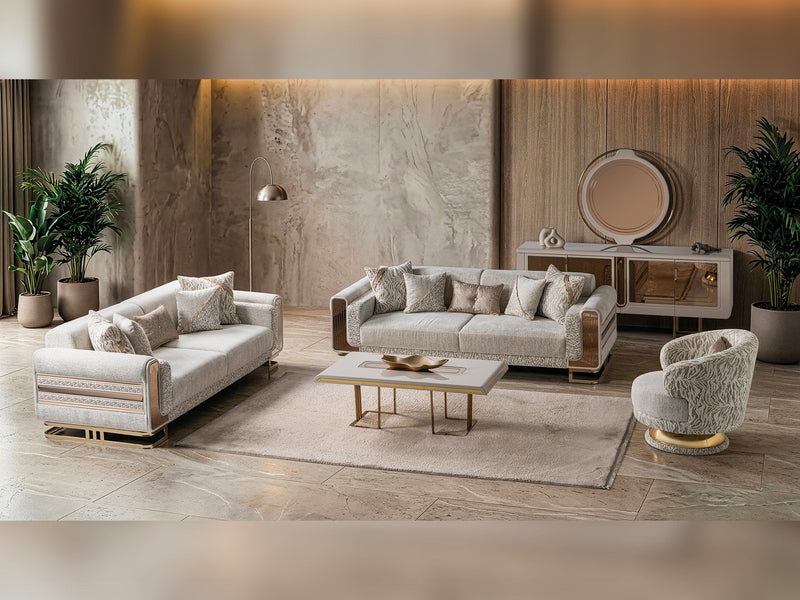 Delux Convertible Loveseat Cream in Cream - 101-DEL-DEL01-3
