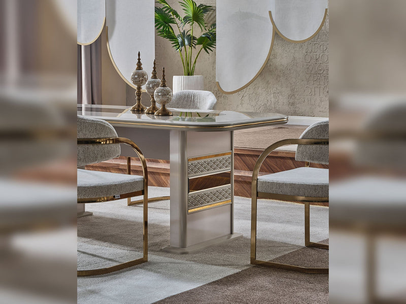 Delux Diningroom (Consol With Mirror & Dining Table & 6 Dining Chair) - 200-MAX-DEL-DT-6-SET