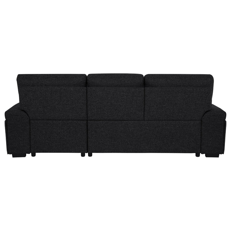 Demko Sleeper Sectional Sofa with Speaker and Storage Chaise Black - 500357