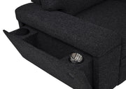 Demko Sleeper Sectional Sofa with Speaker and Storage Chaise Black - 500357