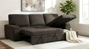 Demko Sleeper Sectional Sofa with Speaker and Storage Chaise Brown - 500356