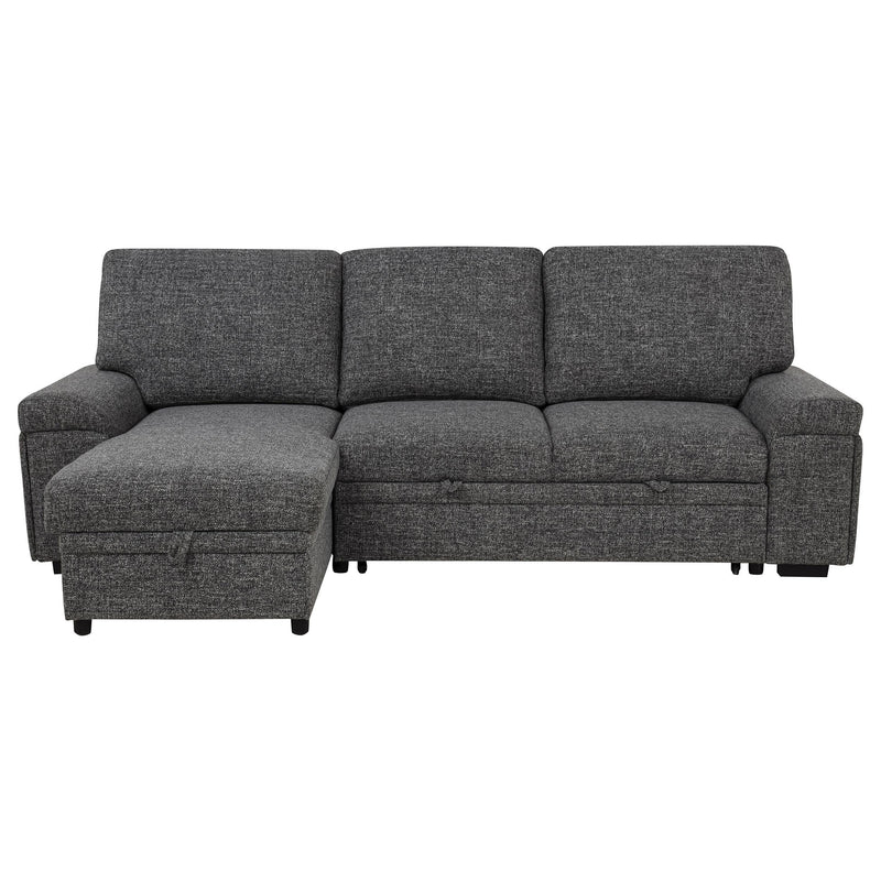 Demko Sleeper Sectional Sofa with Speaker and Storage Chaise Granite - 500355