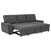 Demko Sleeper Sectional Sofa with Speaker and Storage Chaise Granite - 500355
