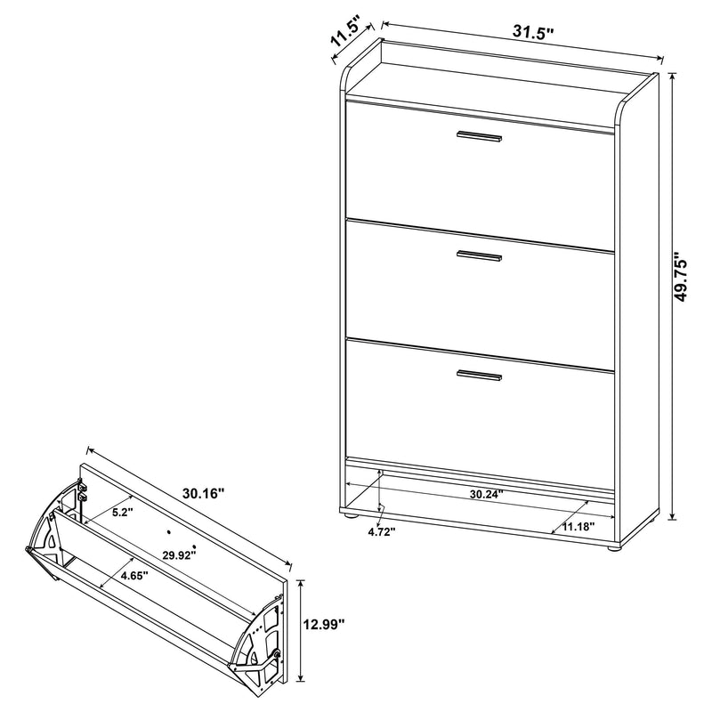 Denia 3-tier Engineered Wood Shoe Cabinet Grey - 950404