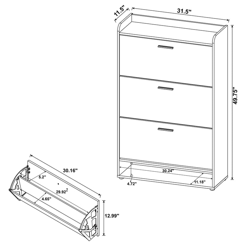 Denia 3-tier Engineered Wood Shoe Cabinet White - 950403