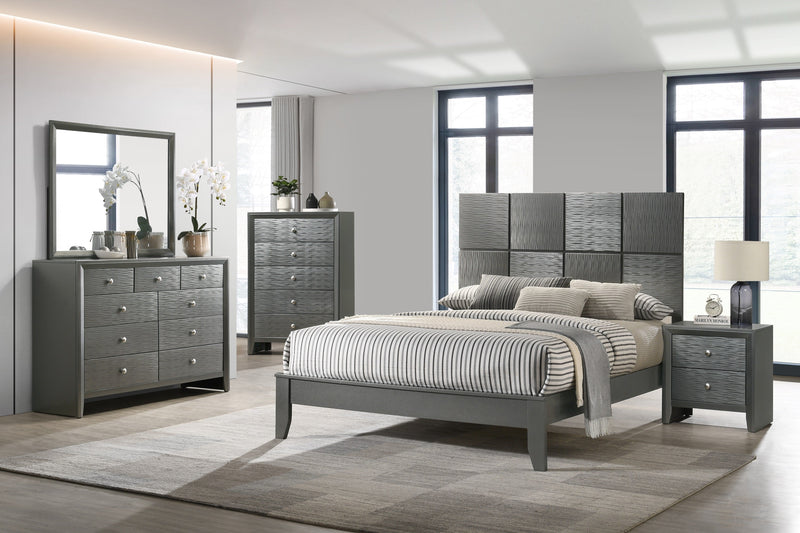 Denker Gunmetal Full Panel Bed - DMV FurnitureFull Bed