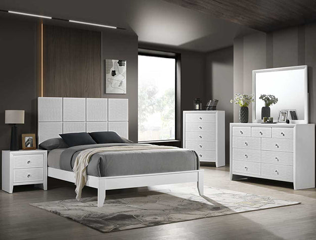 Denker Queen Hb/Fb White - B4712-Q-HBFB