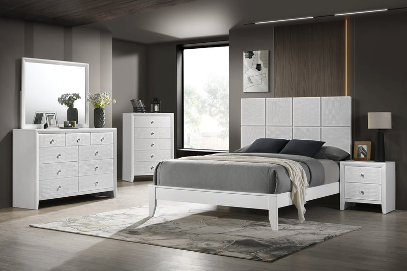 Denker White King Panel Bed - DMV FurnitureKing Bed