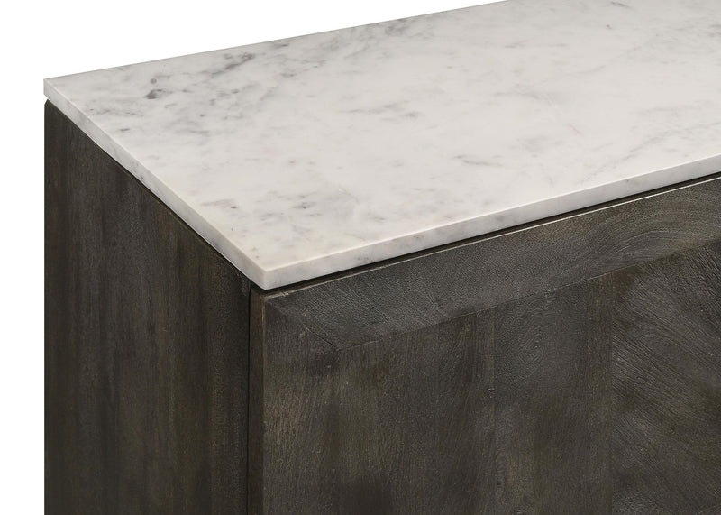 Dennis 3-door Marble Top Sideboard Buffet Tobacco Grey - 190655