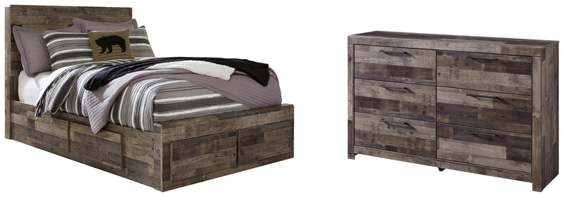 Derekson Full Panel Bed with 6 Storage Drawers with Dresser in Multi Gray from Ashley - DMV Furniture